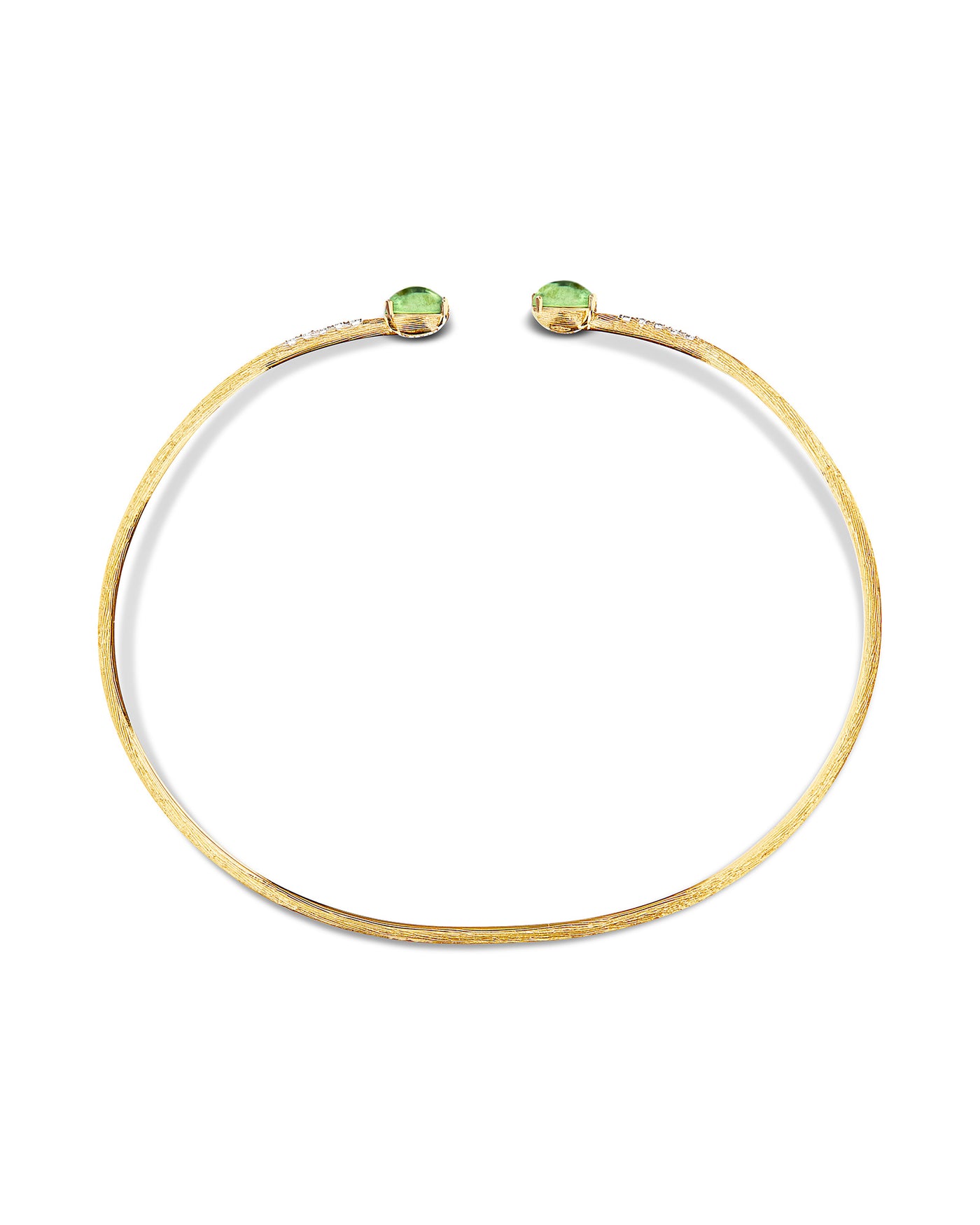 "tourmalines" gold, diamonds and green tourmaline bangle