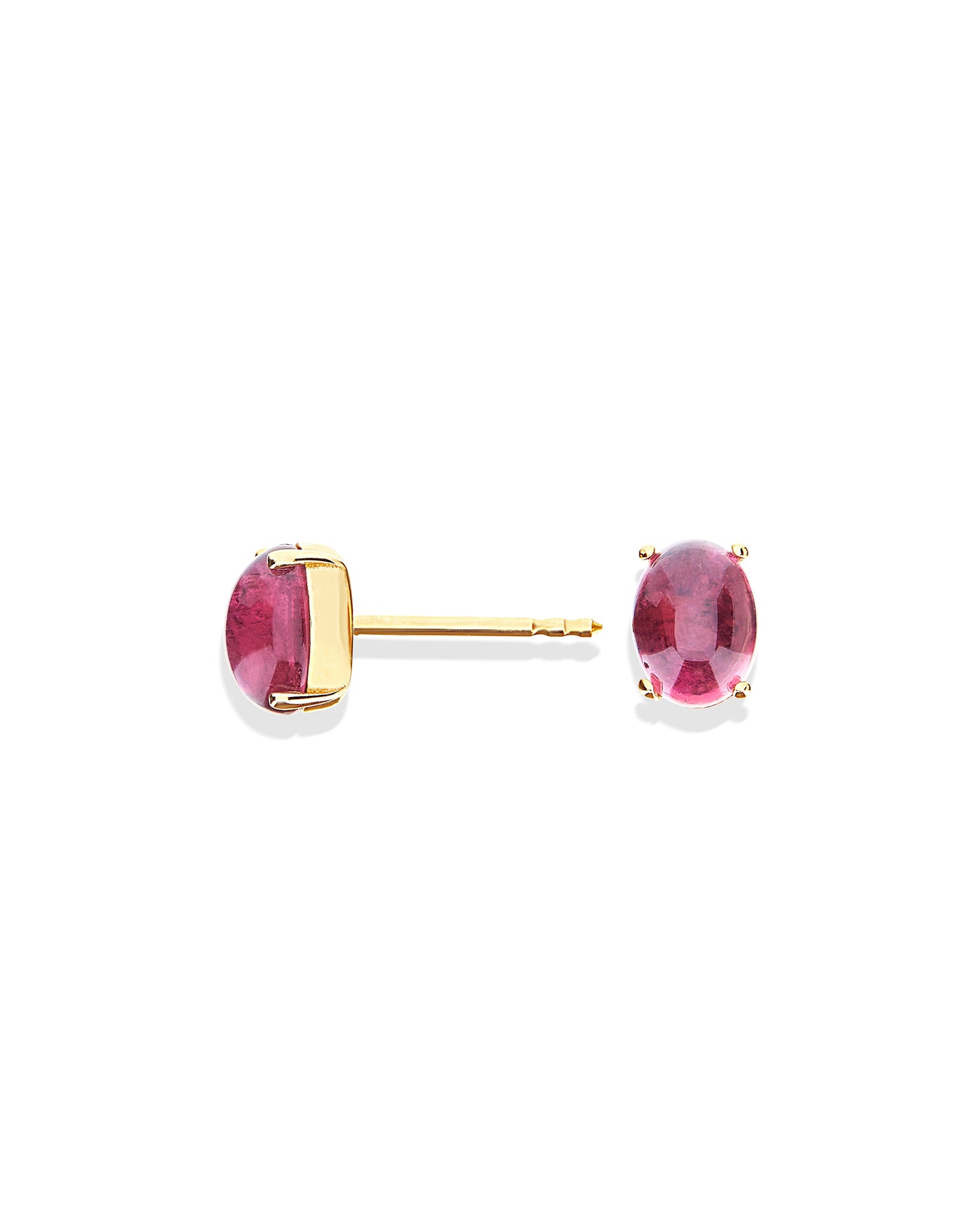 "tourmalines" gold and pink tourmaline stud earrings