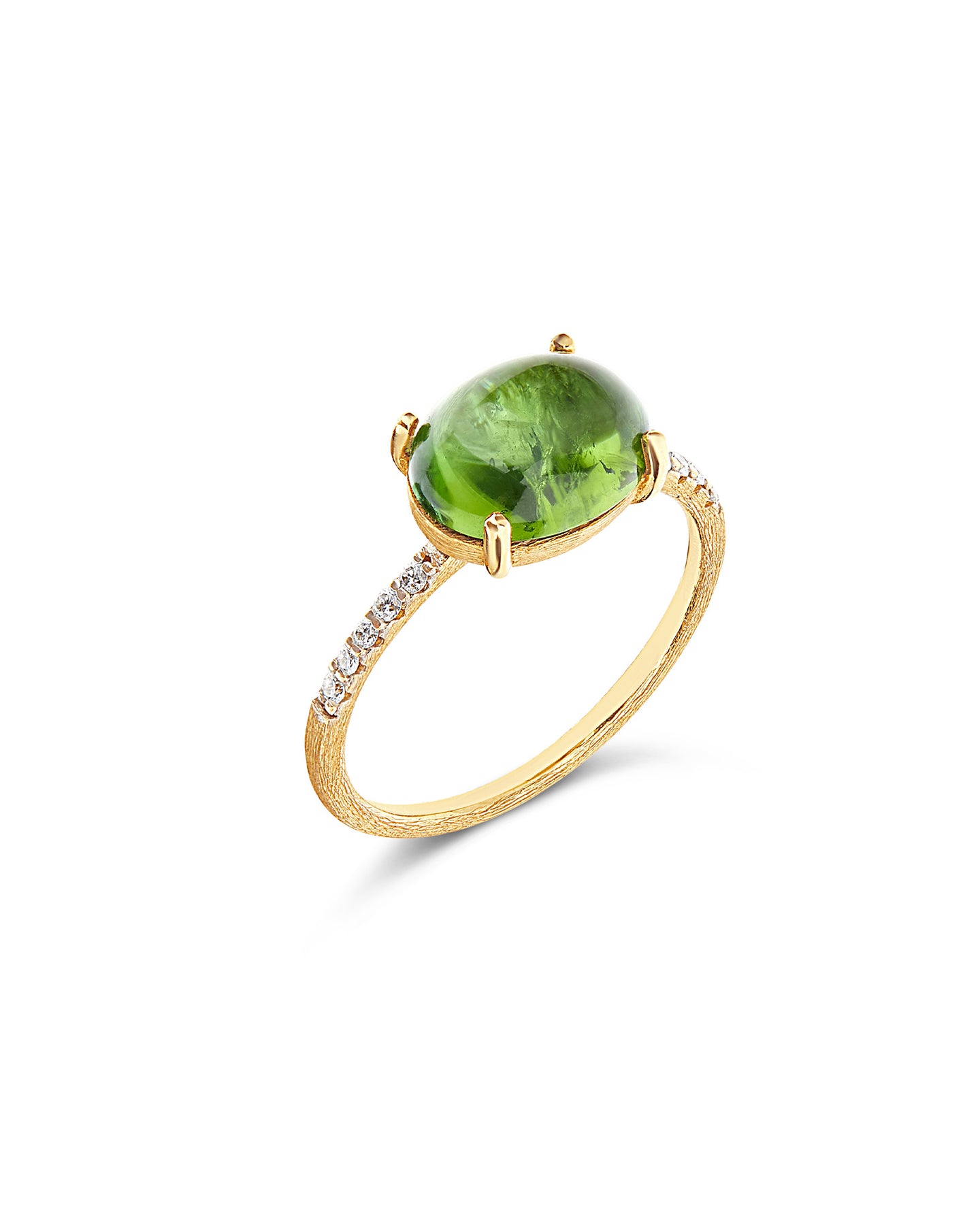 Nanis Anello "DANCING TOURMALINES" in oro, diamanti e tormalina verde (grand – Nanis Italian Jewels