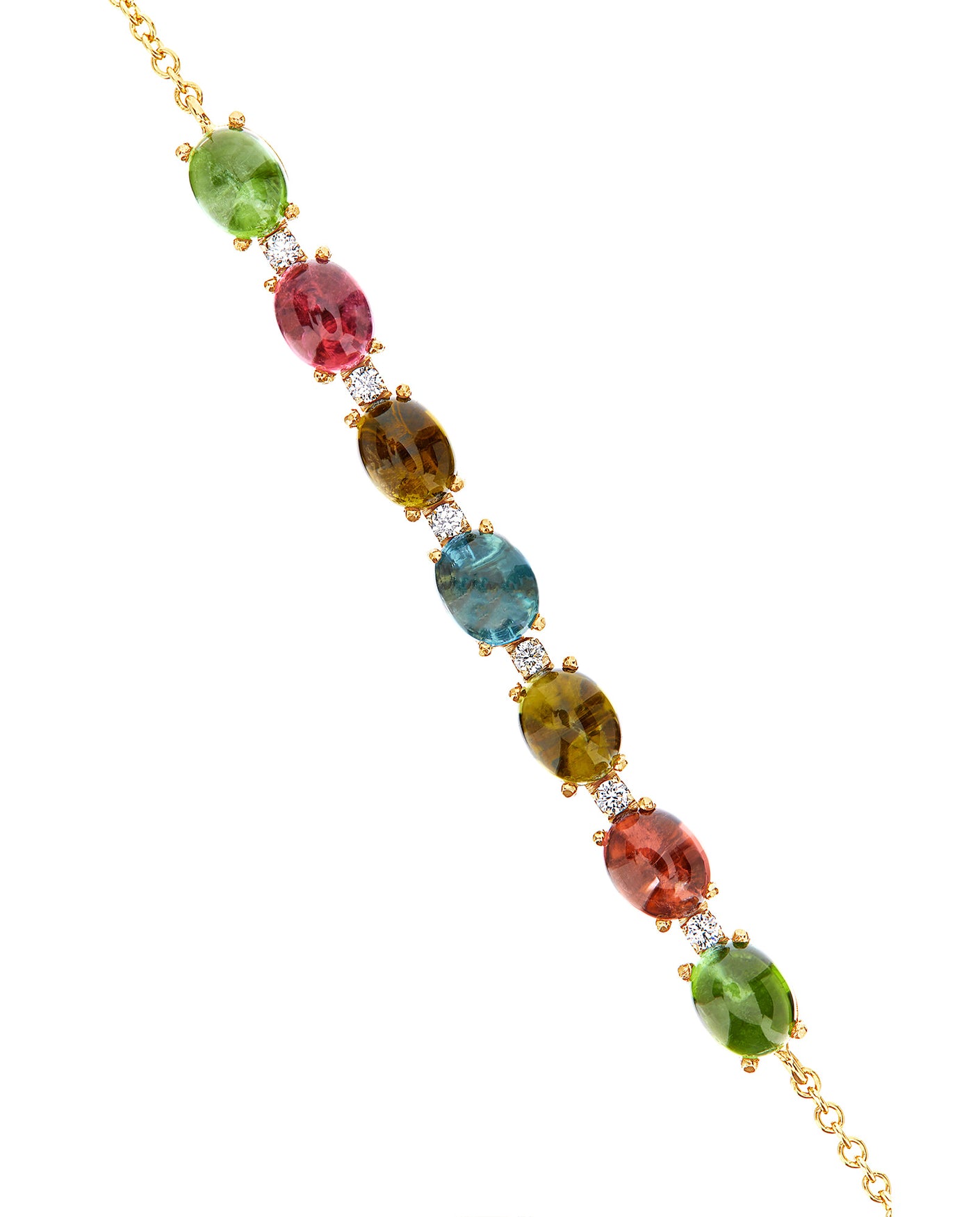 "tourmalines" gold, diamonds and tourmaline colorful bracelet