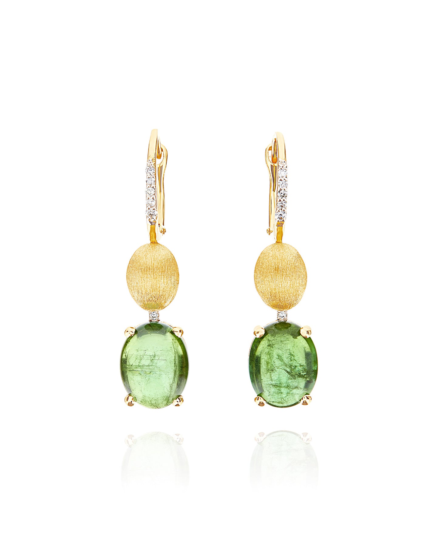 Nanis Orecchini "DANCING TOURMALINES" con boules pendenti in oro, diamanti e – Nanis Italian Jewels