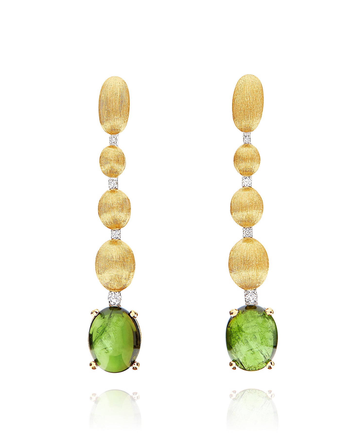 Nanis Orecchini "DANCING TOURMALINES" con boules pendenti in oro, diamanti e – Nanis Italian Jewels