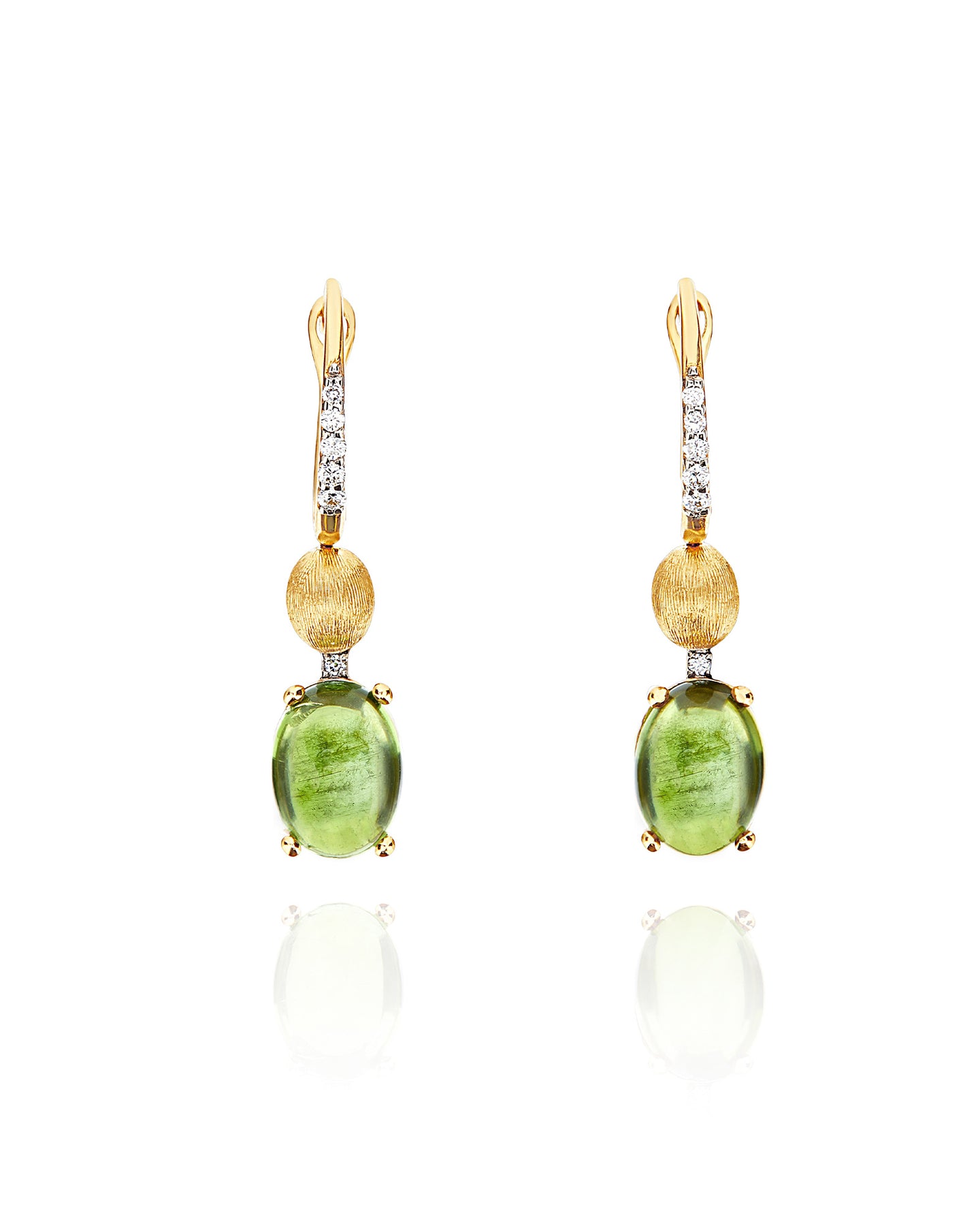 Nanis Orecchini "DANCING TOURMALINES" con boules pendenti in oro, diamanti e – Nanis Italian Jewels