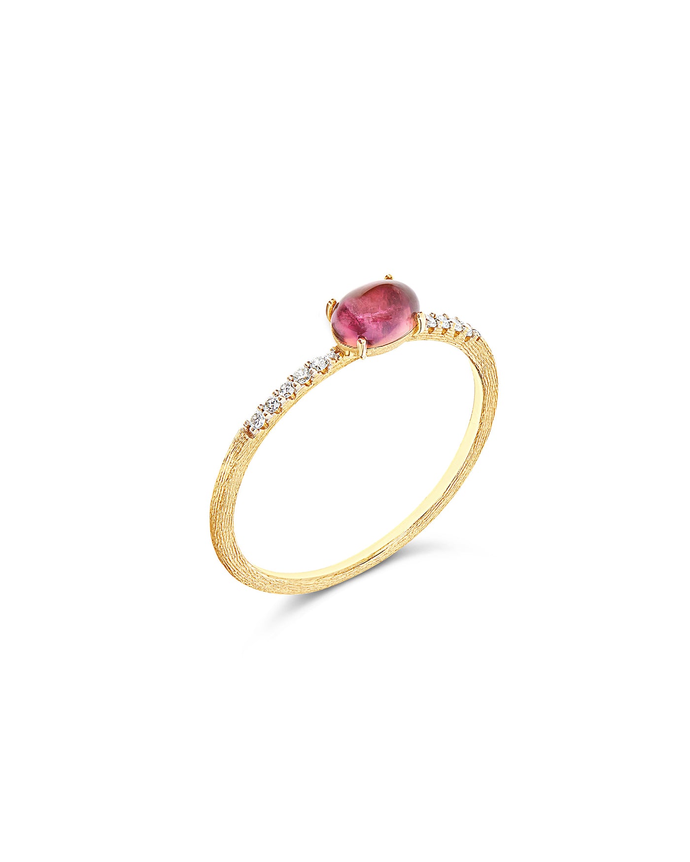 Anello "DANCING TOURMALINES" in oro, diamanti e tormalina rosa (piccolo)