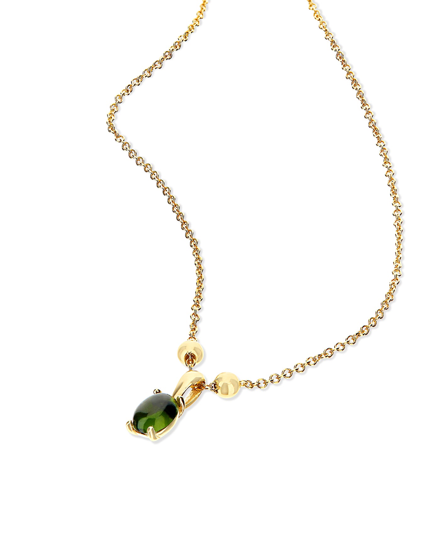 "tourmalines" gold and green tourmaline delicate necklace
