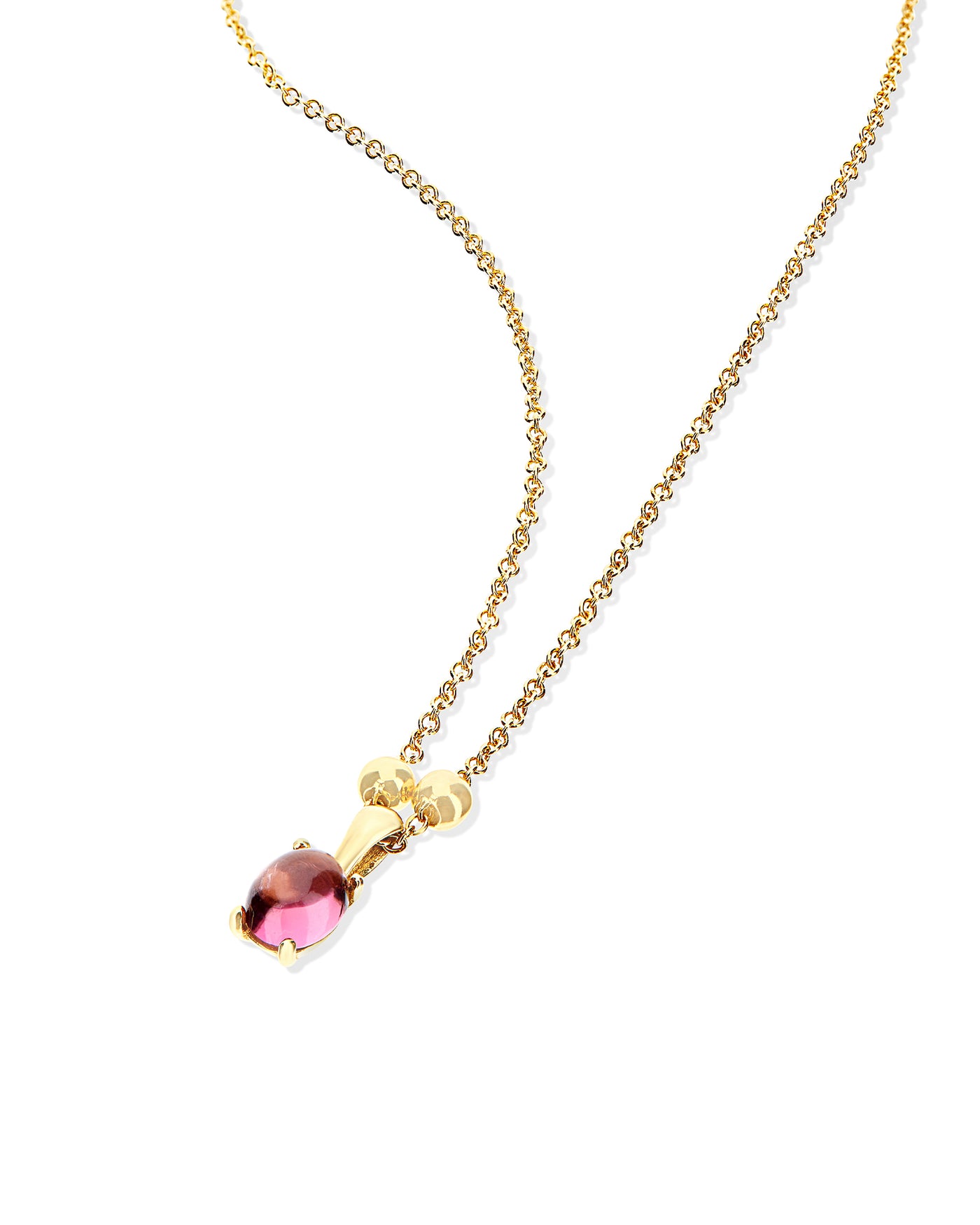 Collana "DANCING TOURMALINES" minimale con pendente in oro e tormalina rosa