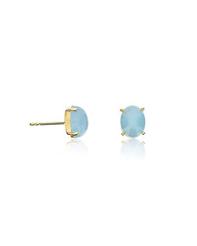 "azure" gold and aquamarine stud earrings (small)