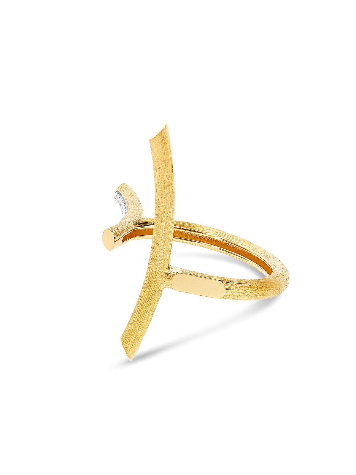 "libera" gold and diamonds double face ring 