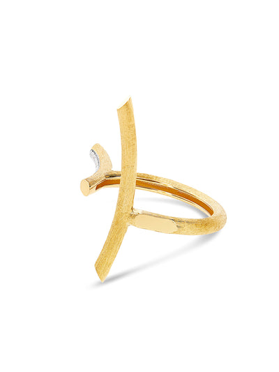 "libera" gold and diamonds double face ring 