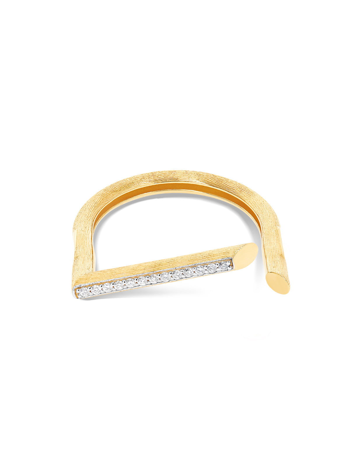 "libera" gold and diamonds opened look ring