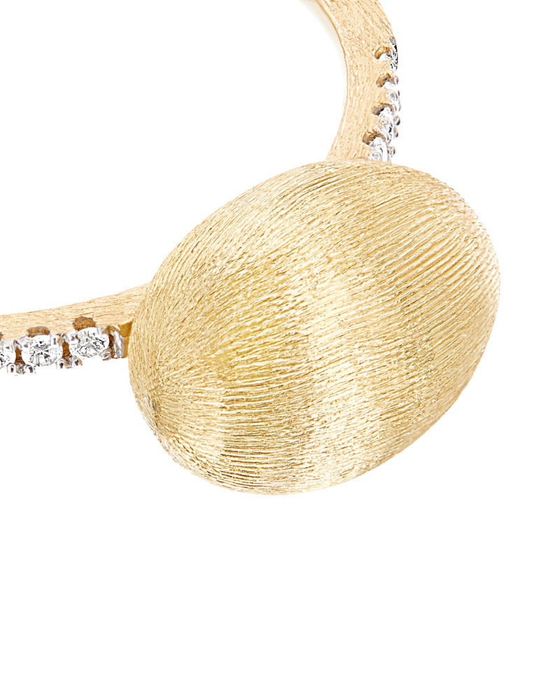"élite" diamonds and hand-engraved gold boule ring (medium)