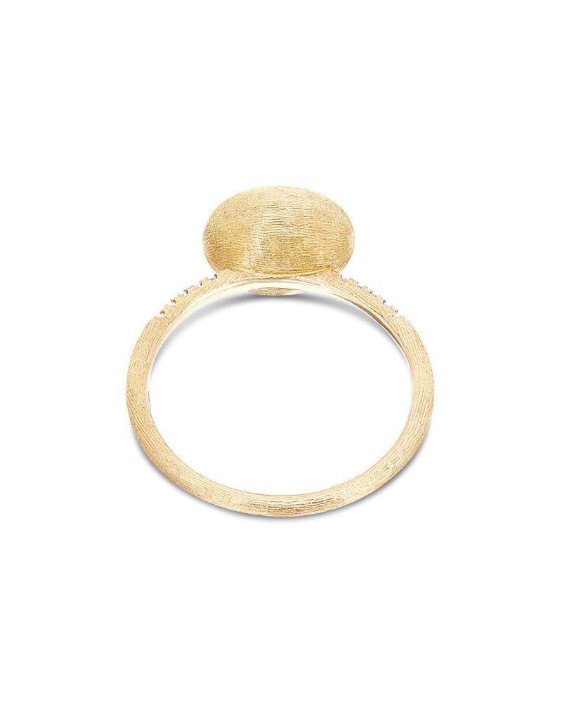 Anello "DANCING ÉLITE" con boule in oro incisa a mano e pavé di diamanti (medio)