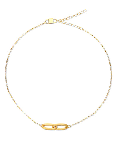 Collana "LIBERA" con doppio anello incrociato in oro