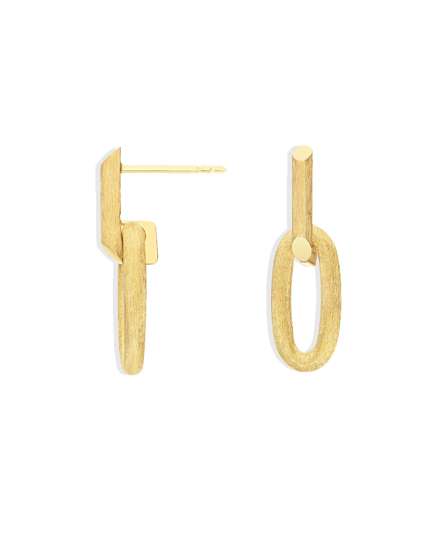 "Libera" gold elegant oval earrings
