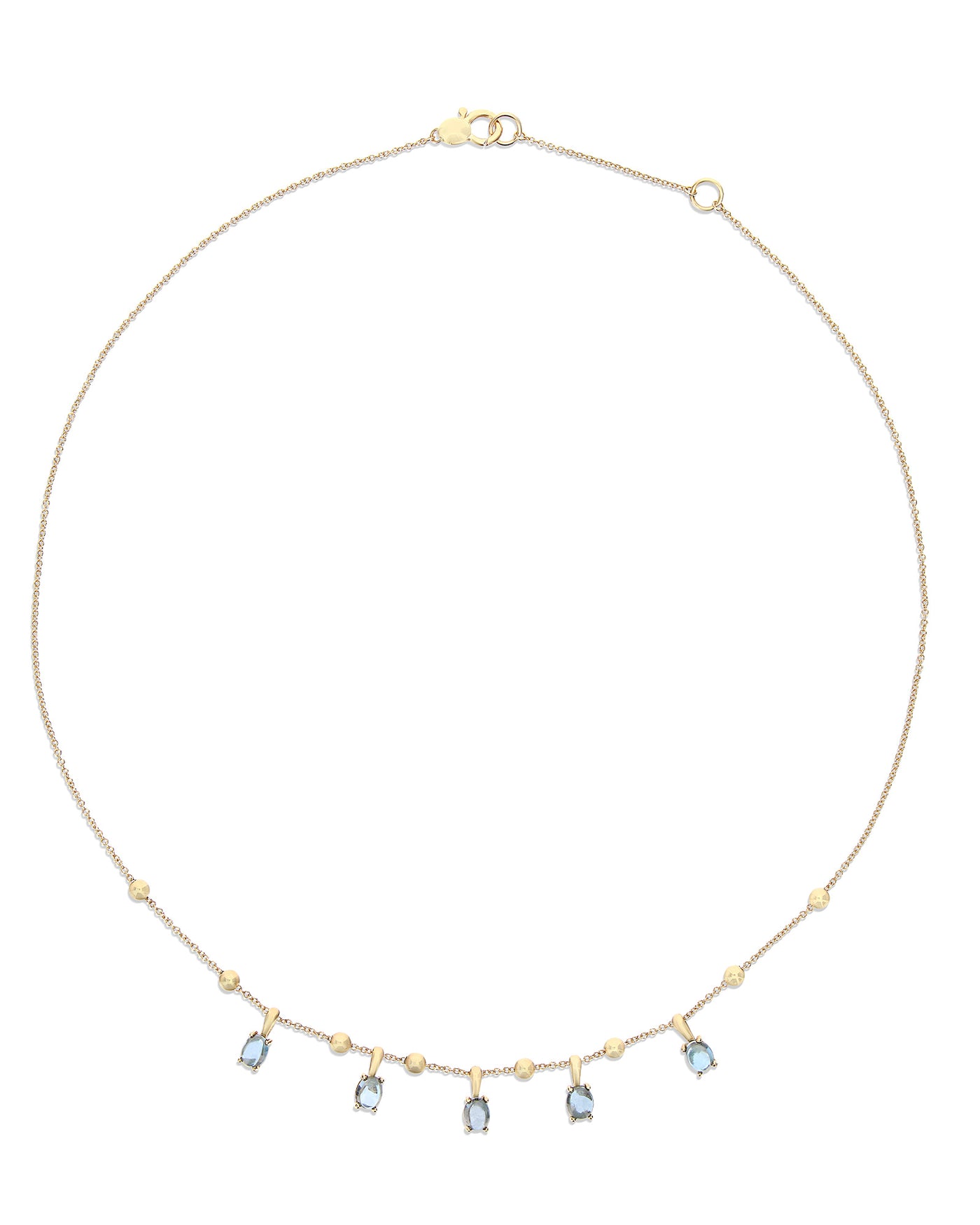 "azure" gold and london blue topaz collar necklace