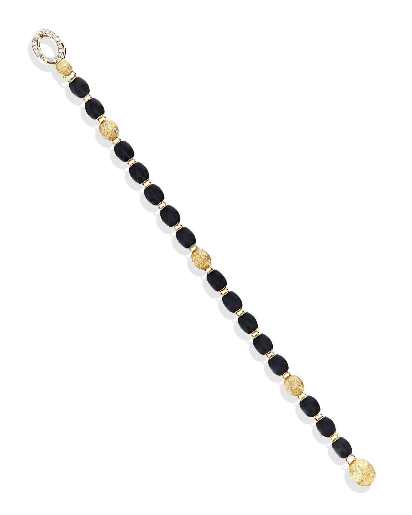 Bracciale IVY "MISTERY BLACK" con boules in oro, diamanti e onice nero