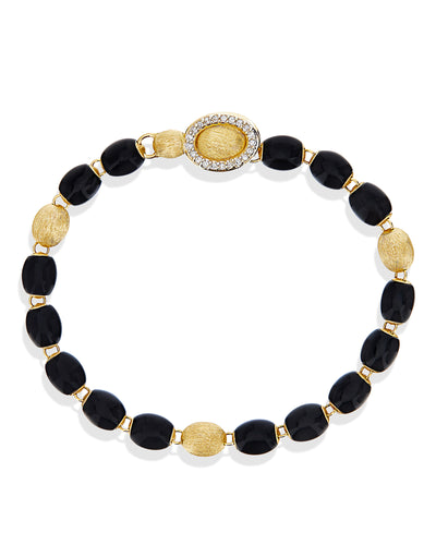 Bracciale IVY "MISTERY BLACK" con boules in onice nero, oro e diamanti