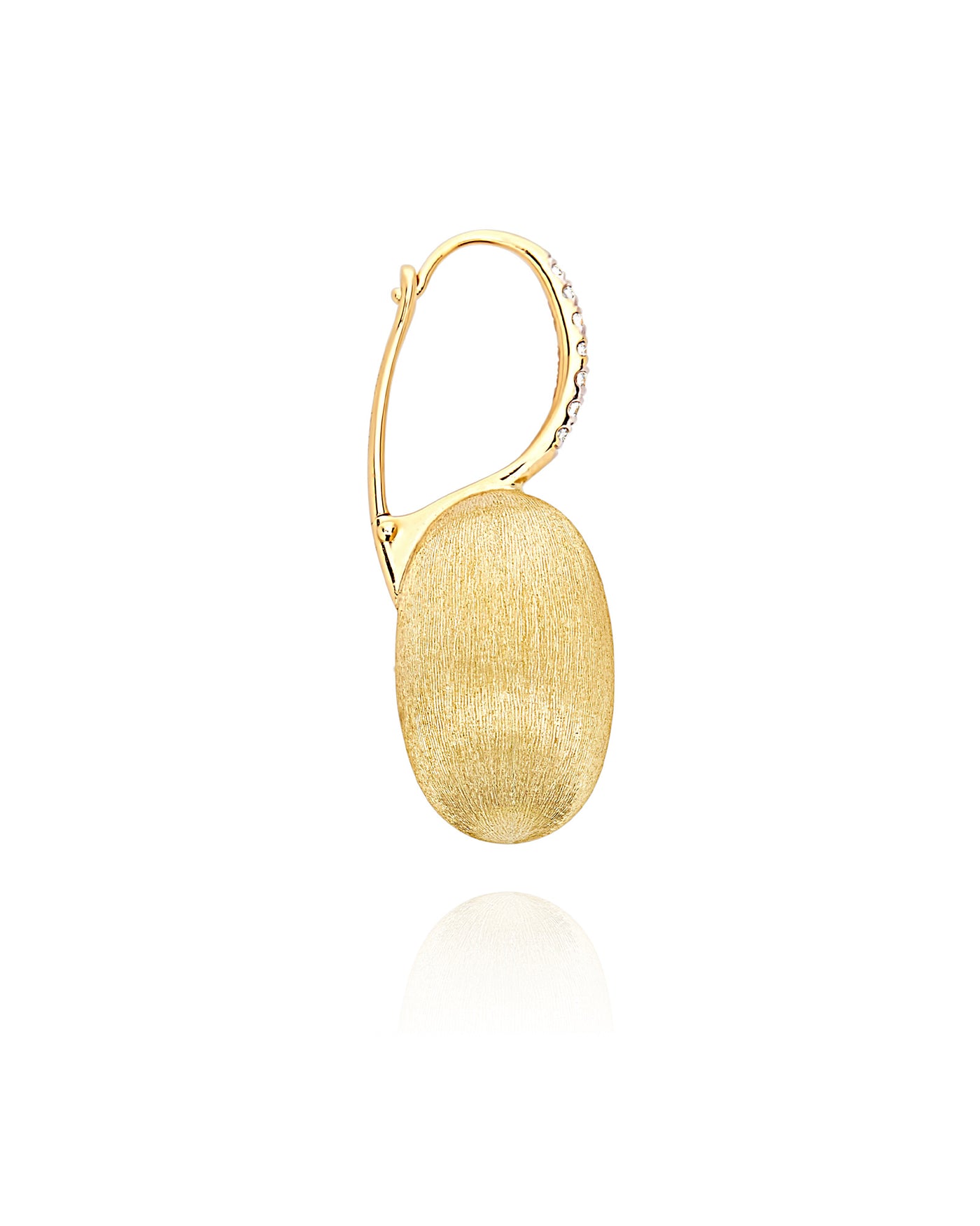 "ciliegina" gold ball drop single earring with diamonds details (large)