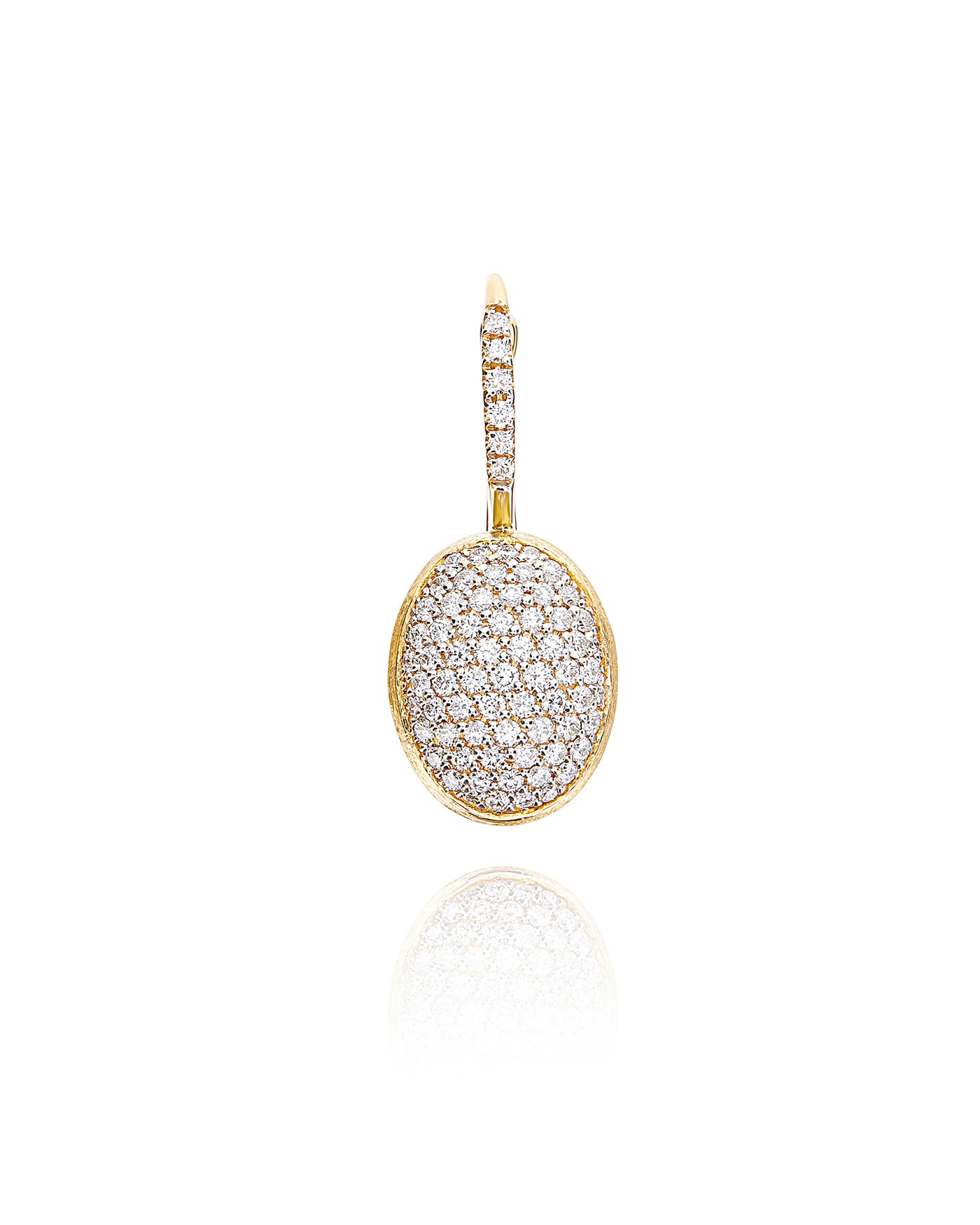 Orecchino "CILIEGINA" con boule pendente in oro e diamanti (grande)