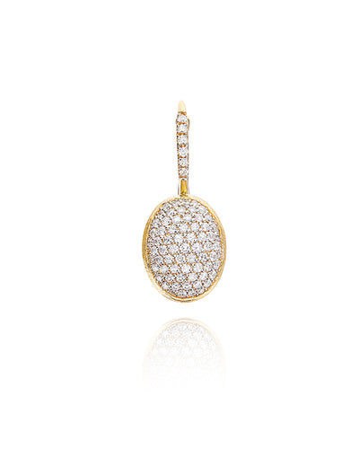 Orecchino "CILIEGINA" con boule pendente in oro e diamanti (grande)