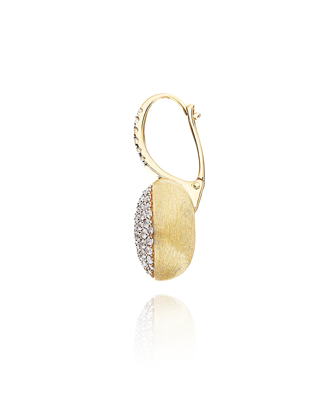 Orecchino "CILIEGINA" con boule pendente in oro e diamanti (grande)