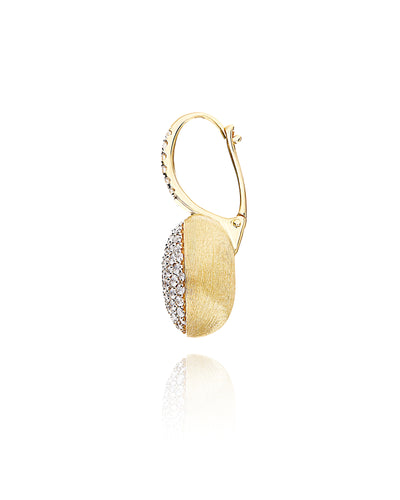 Orecchino "CILIEGINA" con boule pendente in oro e diamanti (grande)