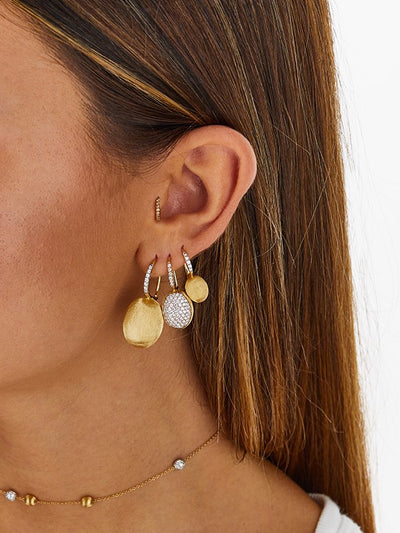 "ciliegina" gold and diamonds ball drop single earring (large)