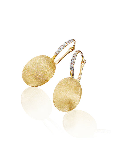 Orecchini "CILIEGINE" con boules pendenti in oro e dettagli di diamanti (medi)