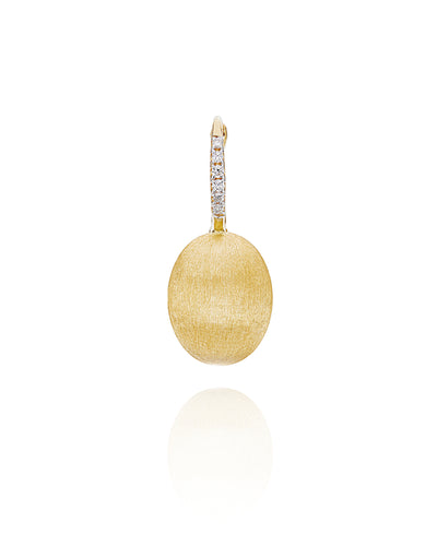 Orecchino "CILIEGINA" con boule pendente in oro e dettagli in diamanti (medio)