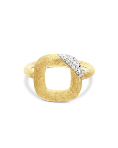 "LIBERA" SQUARED GOLD AND DIAMONDS RING (SMALL)