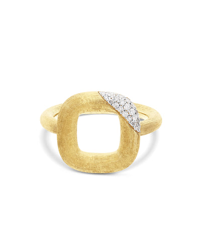 "libera" squared gold and diamonds ring (small) 