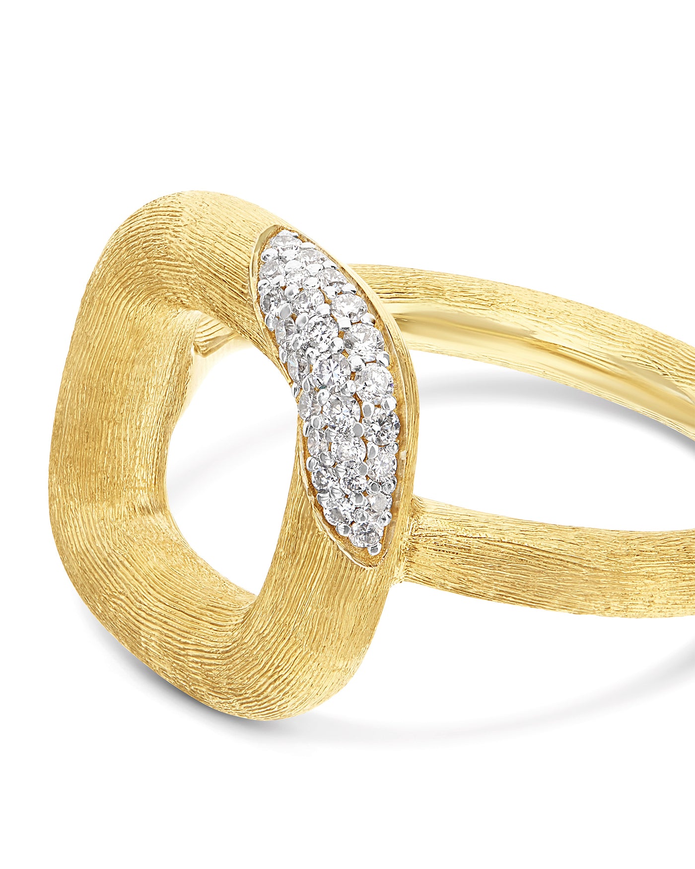 "LIBERA" SQUARED GOLD AND DIAMONDS RING (SMALL)