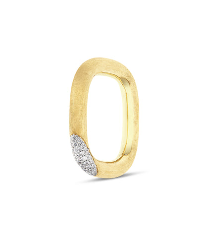 Anello "LIBERA" squadrato in oro e diamanti (grande)