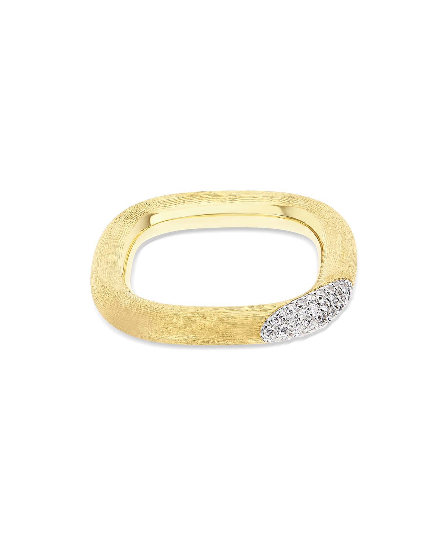 "LIBERA" SQUARED GOLD AND DIAMONDS RING (LARGE)