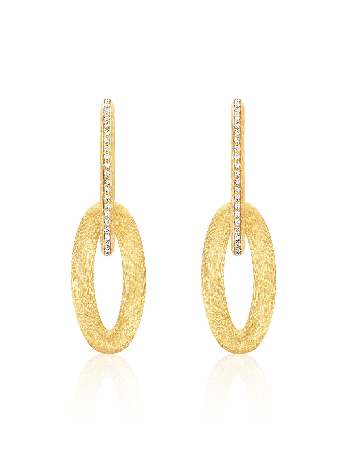 Nanis Orecchini "LIBERA ICON" ovali in oro e diamanti – Nanis Italian Jewels