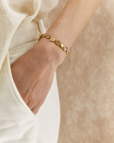 "ipanema" rutilated quartz, diamonds and gold bracelet
