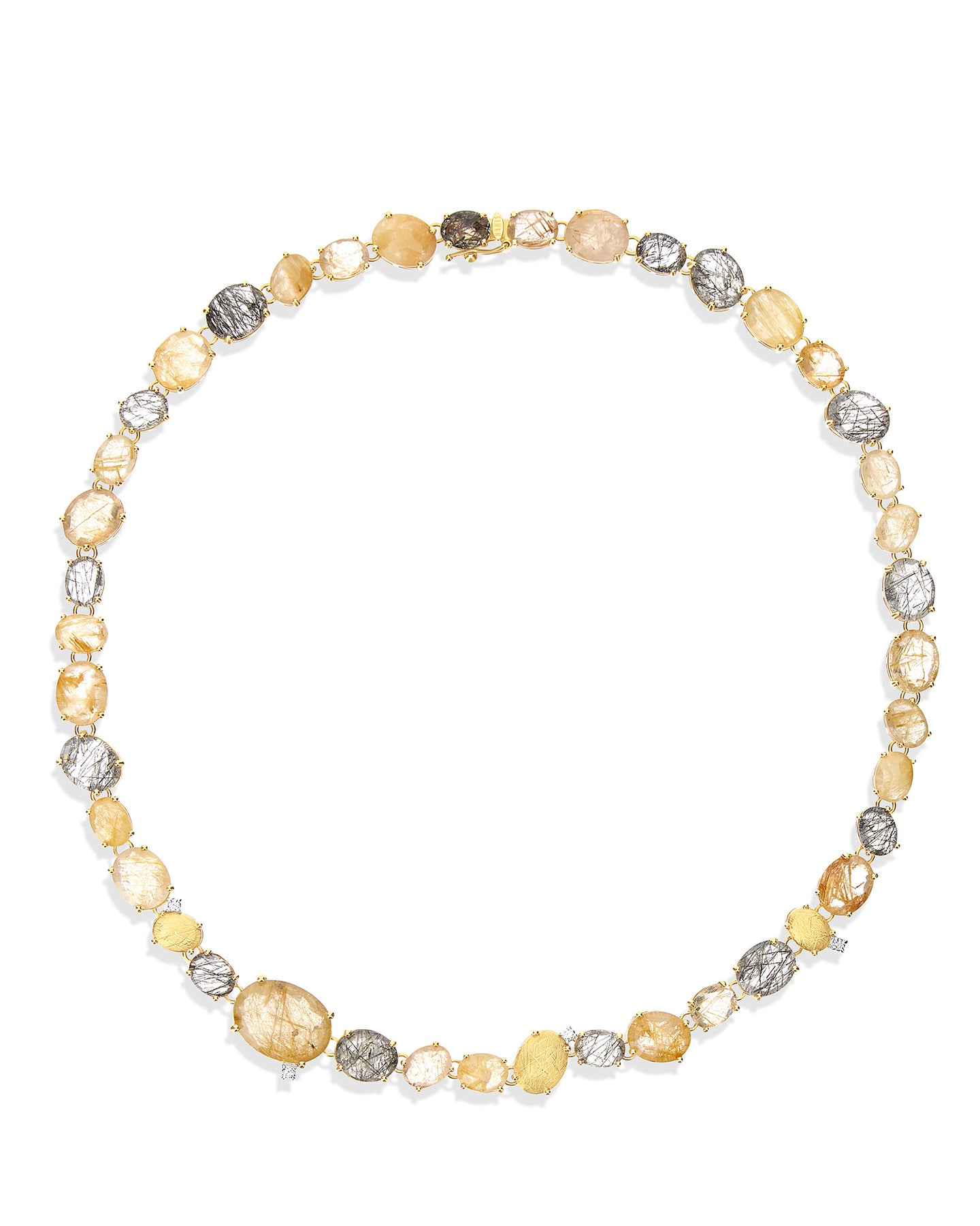 Nanis Collana girocollo "IPANEMA" in oro, quarzo rutilato e diamanti – Nanis Italian Jewels