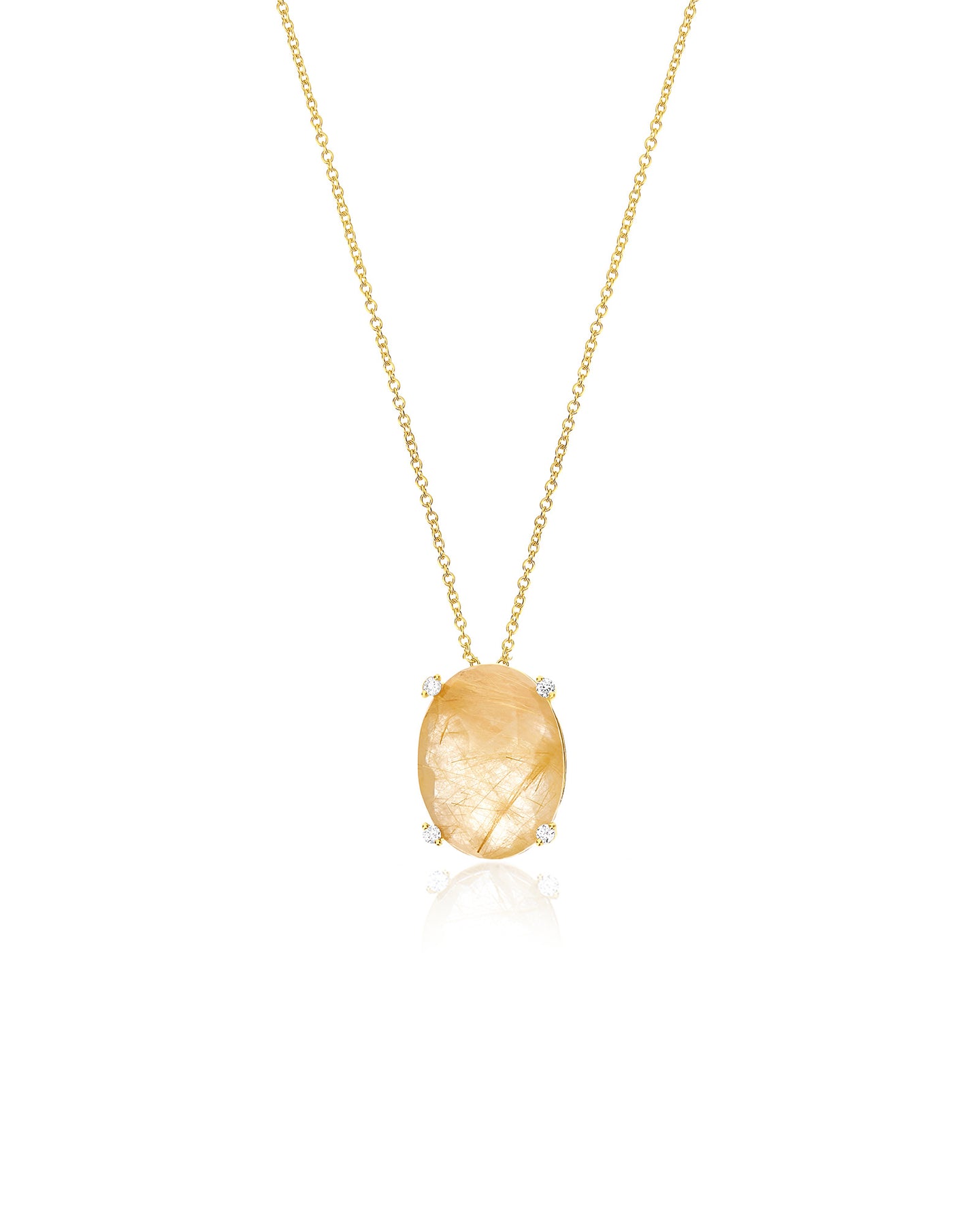 Nanis Collana "IPANEMA" pendente con ciondolo in oro, quarzo rutilato giallo – Nanis Italian Jewels
