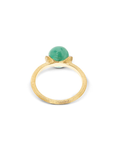 Anello "AMAZZONIA" in oro, diamanti e avventurina verde (piccolo)