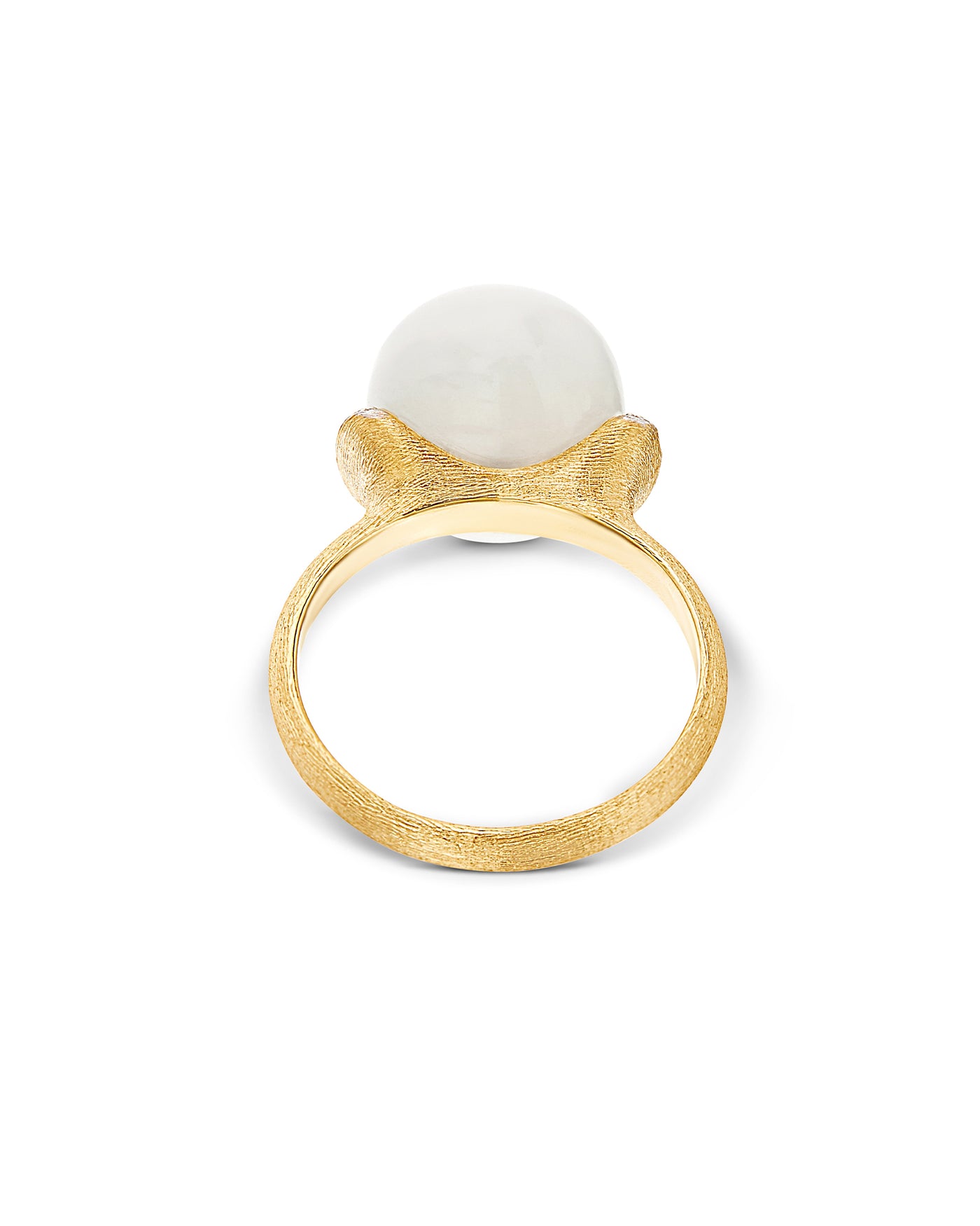 Anello "WHITE DESERT" in oro, diamanti e pietra di luna (grande)