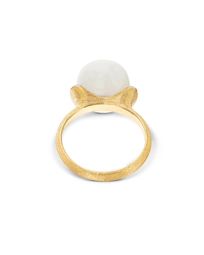 Anello "WHITE DESERT" in oro, diamanti e pietra di luna (grande)