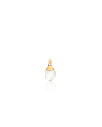 "White desert" gold, diamonds and moonstone pendant (small)