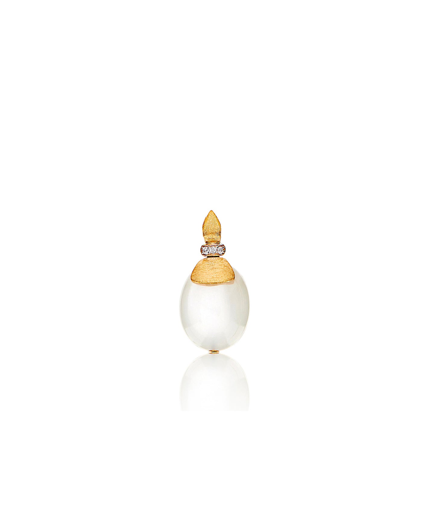 "White desert" gold, diamonds and moonstone pendant (medium)