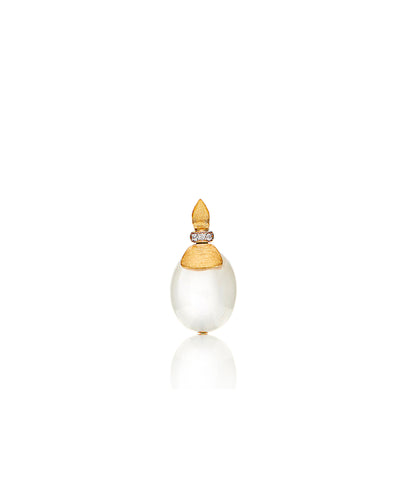 "White desert" gold, diamonds and moonstone pendant (medium)