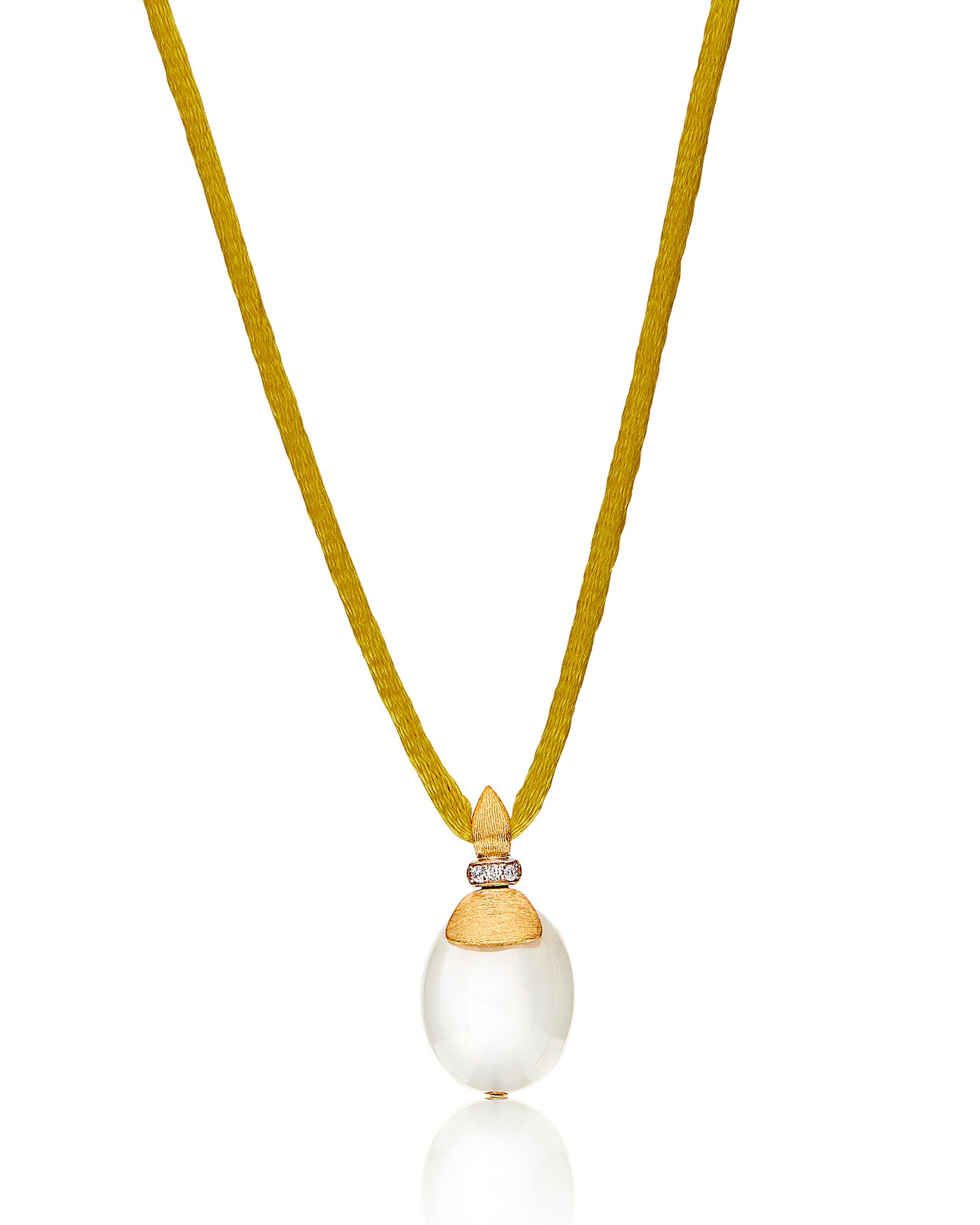 Nanis Pendente "WHITE DESERT" in oro, diamanti e pietra di luna (medio) – Nanis Italian Jewels