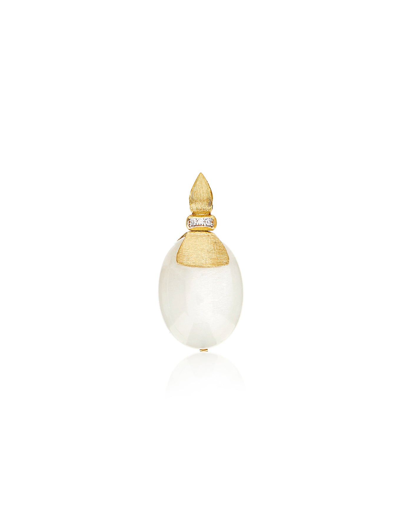 "White desert" gold, diamonds and moonstone pendant (large)