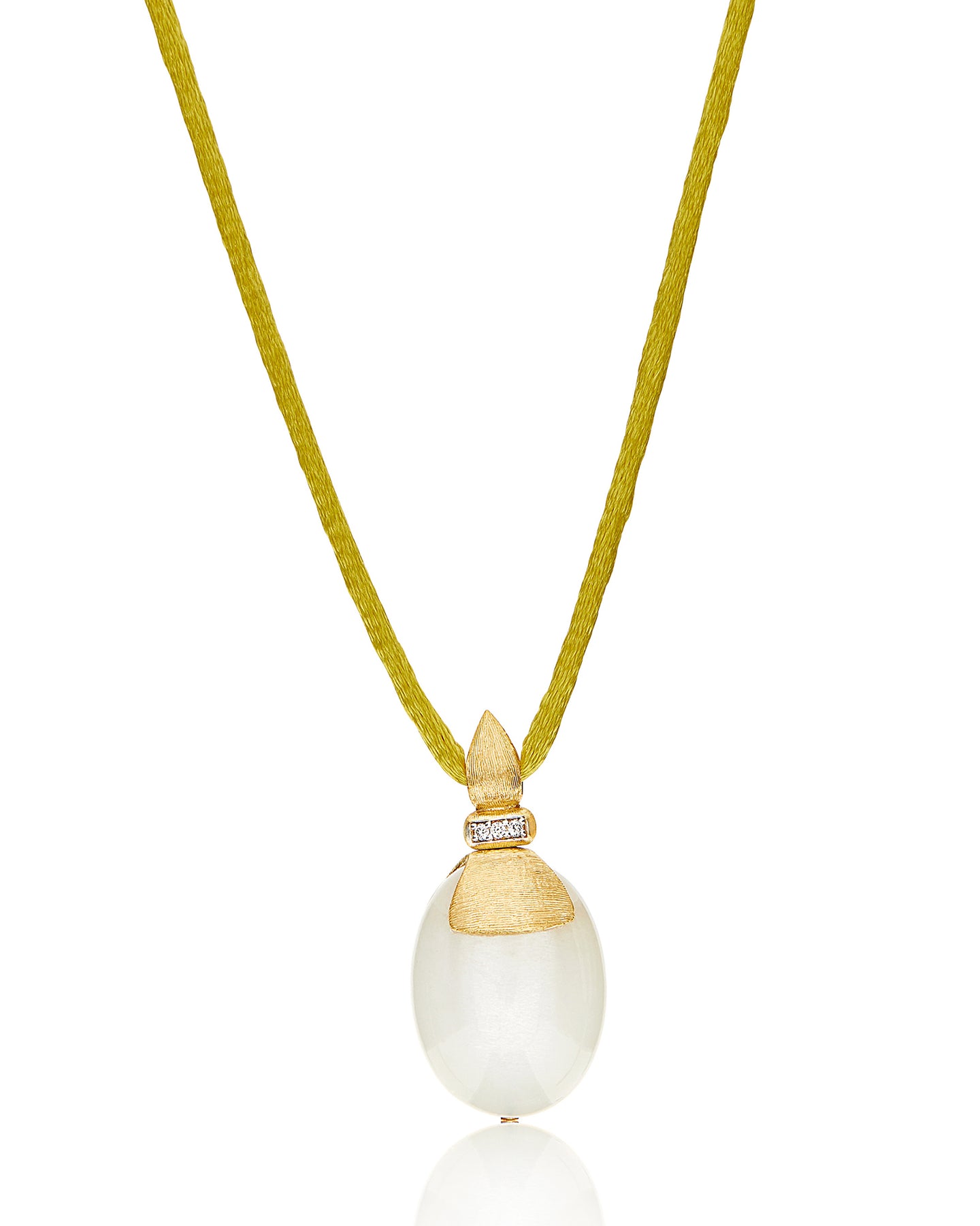 Nanis Pendente "WHITE DESERT" in oro, diamanti e pietra di luna (grande) – Nanis Italian Jewels