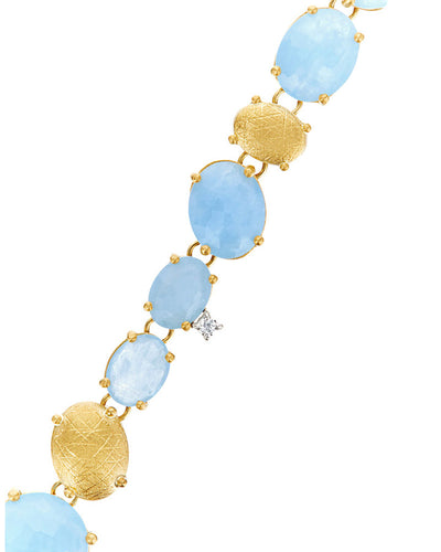 "ipanema" gold, aquamarine and diamonds marine bracelet