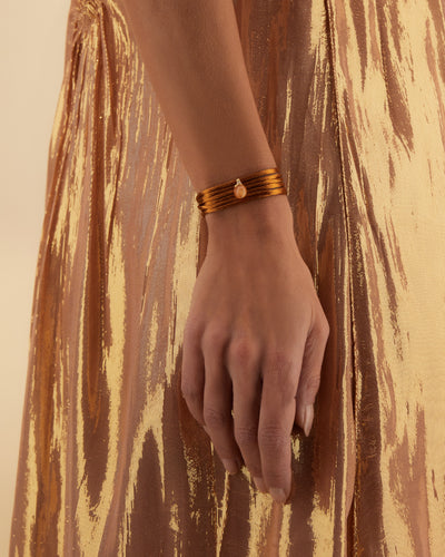 "Petra" gold, diamonds and orange aventurine (small) 
