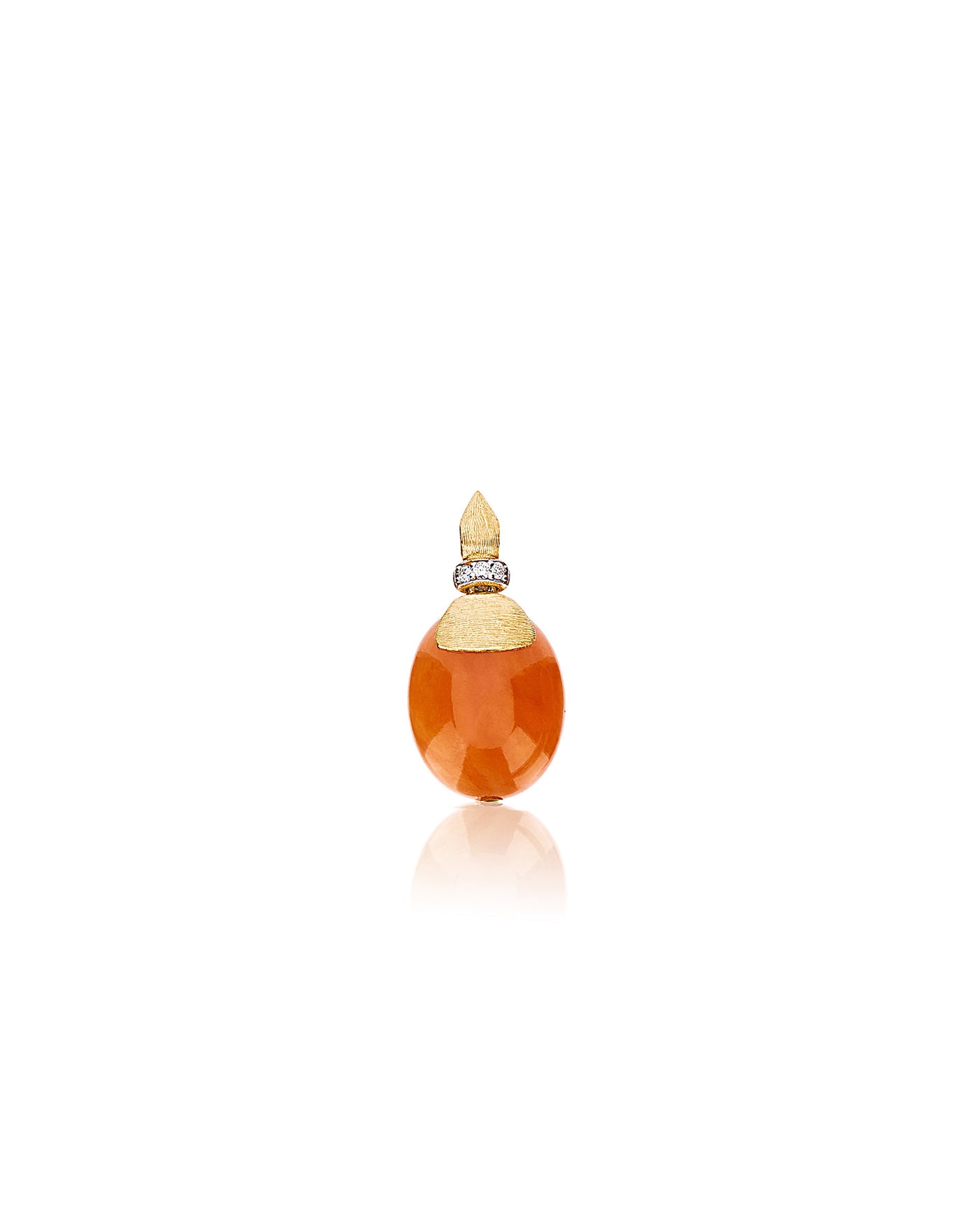 Pendente "PETRA" in oro, diamanti e avventurina arancione (medio)
